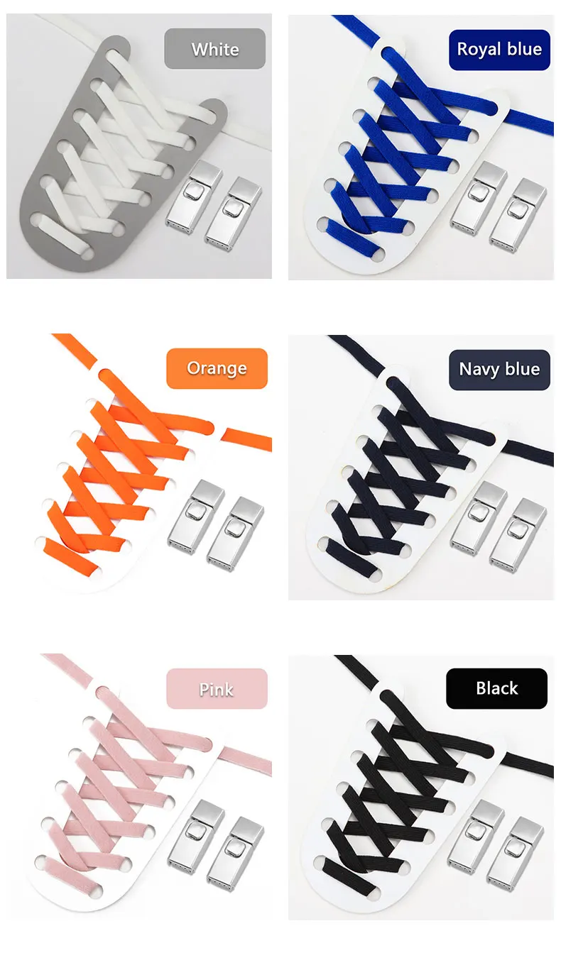 Neue Schnürsenkel ohne Binden, Schnürsenkel mit Druckverschluss, elastische Schnürsenkel, Sneaker-Schnürsenkel für Kinder und Erwachsene, breite flache Schnürsenkel für Schuhe – Detail 8