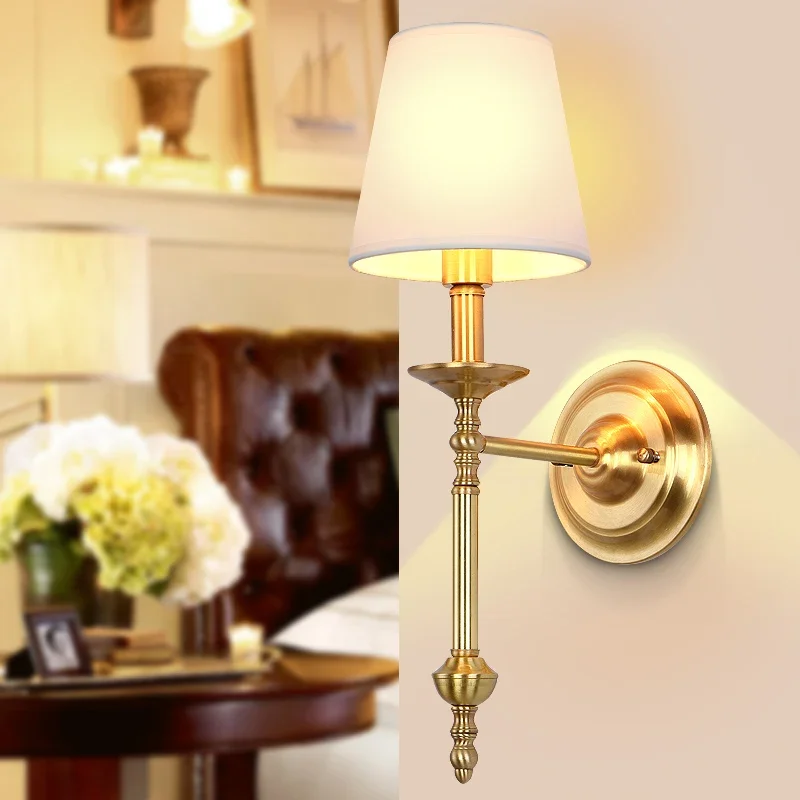 Vintage Copper LED Wall Sconce Antique Retro Style Dimmable E27 Indoor Hallway Hotel Cafe Bar Home Decor Wall Mounted Lamp