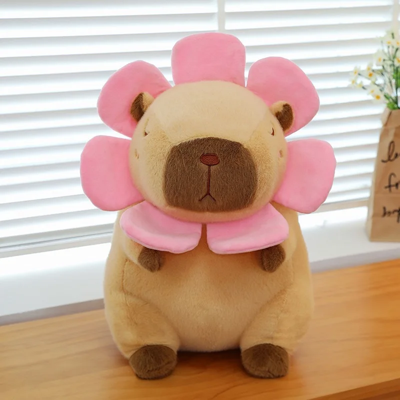 1 pz 30 cm/11,81 pollici Simpatico cuscino per bambola capibara girasole, bambola grande capibara, peluche, regalo di compleanno per bambini