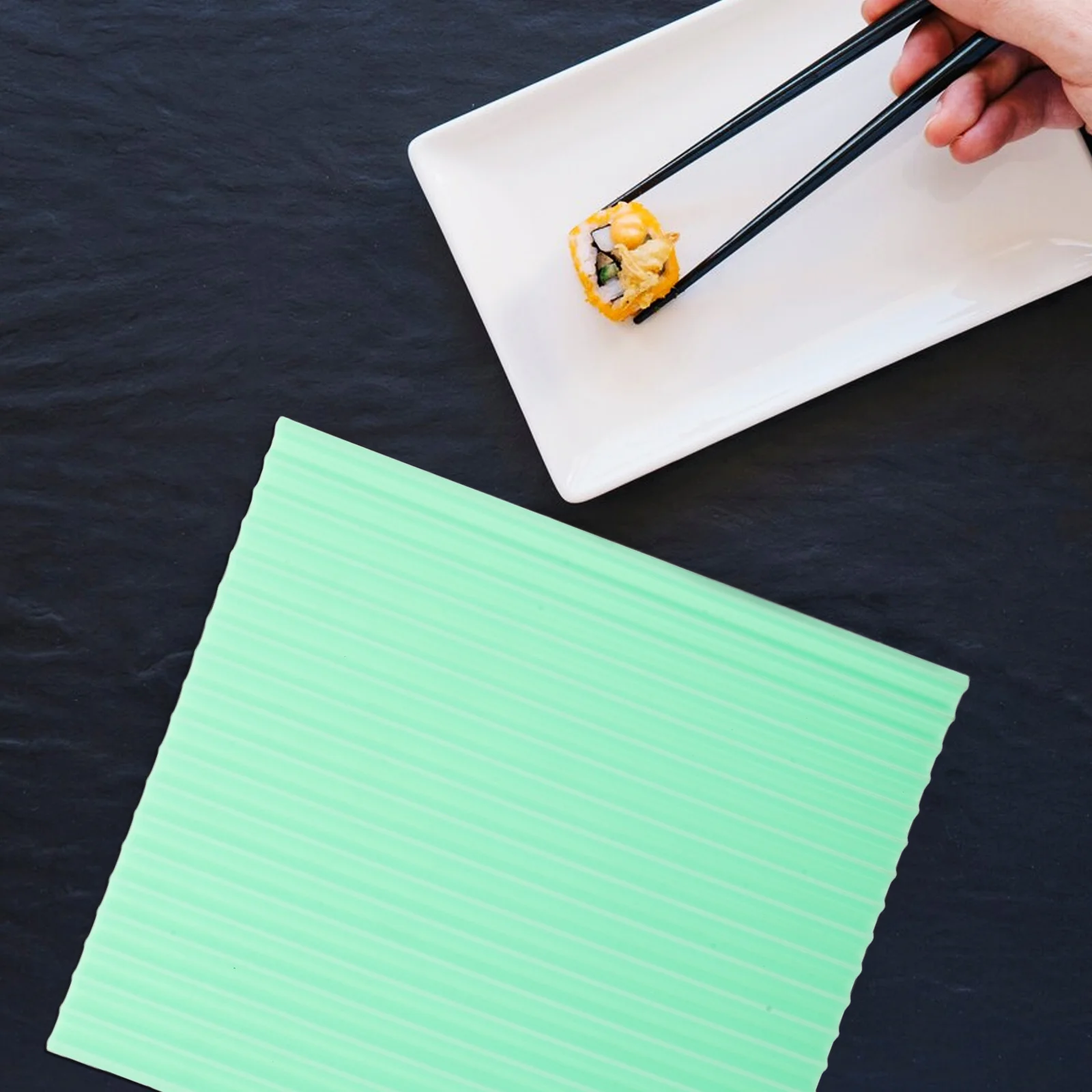 

Compact Lightweight Sushi Making Mat Easy Clean Hanging Hole Design Sushi Rolling Pads DIY Home Kitchen Supplies