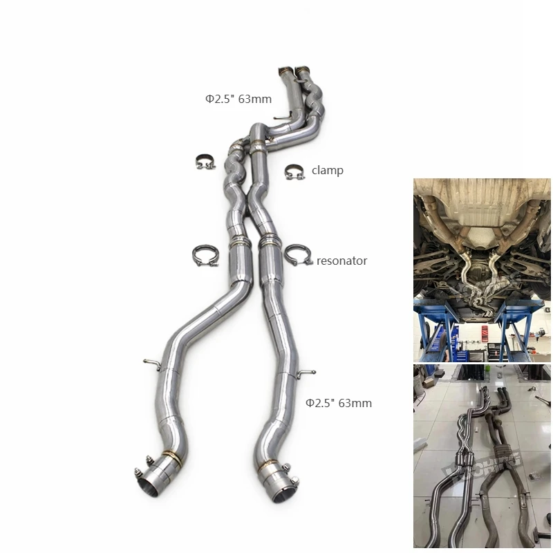 

Race 2.5inch Equal Length Mid Pipe in Stock Resonator Exhaust Engine Stainless Steel 2014-2019 for BMW M3/M4 F80 F82 S55