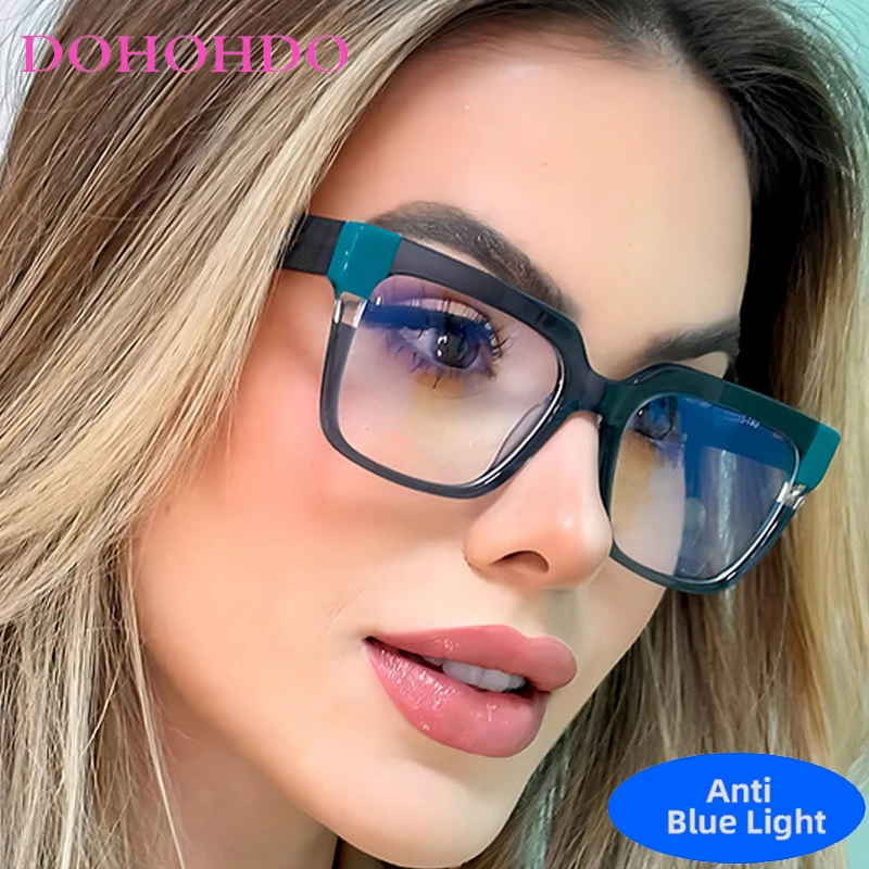 

DOHOHDO 2025 Новые винтажные сексуальные женские очки с защитой от синего света «кошачий глаз», женские роскошные брендовые дизайнерские трендовые очки для близорукости, женская оправа