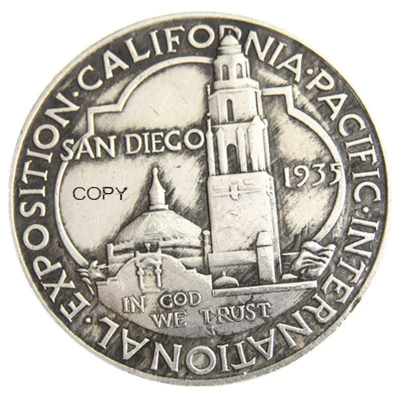 USA 1935-1936D San Diego Commemorative Half Dollar Silver Plated Copy Coin