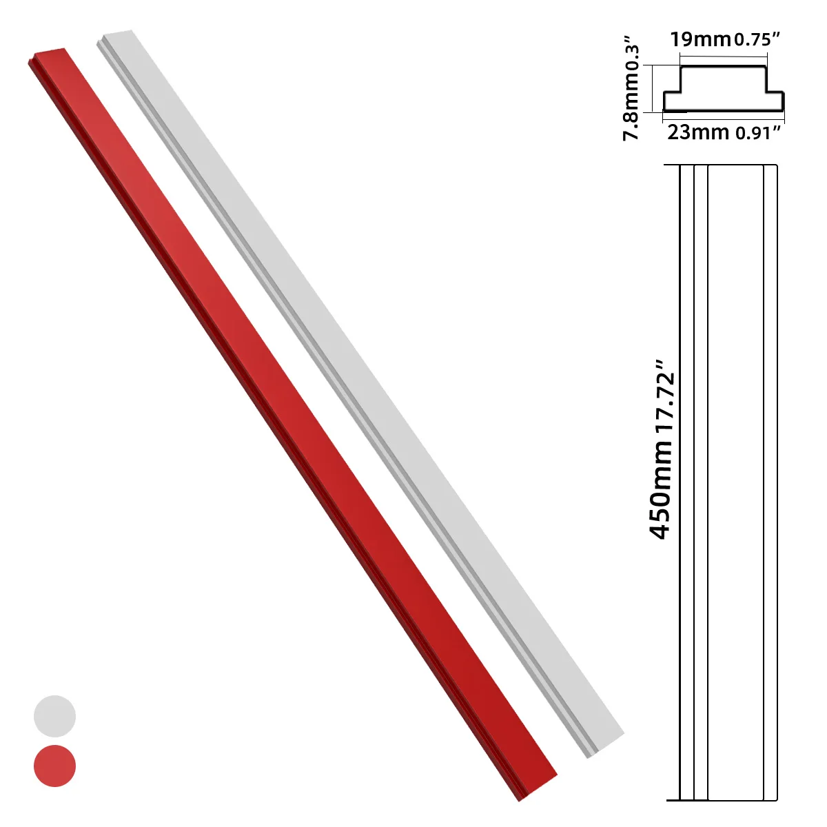 450MM Miter Bar Slider Table Saw Gauge Rod T Slot Miter Track Jig T Screw Fixture Slot Aluminum Alloy for Woodworking Router