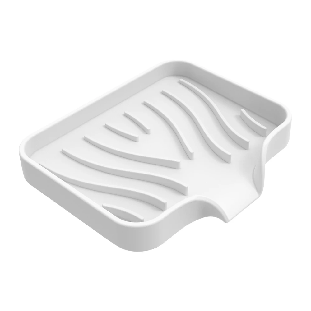 Universal Silicone Drain Soap Box Kitchen Bathroom Anti-slip Sink Tray Creative Washing Table Soap Tray Free Punch Drain Rack