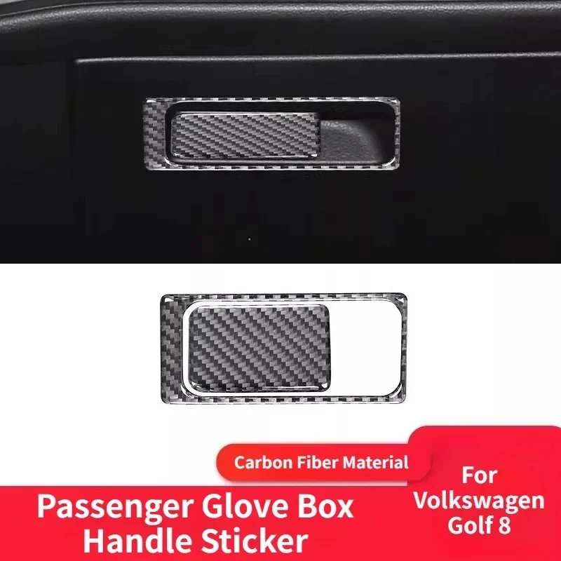 For Volkswagen Golf 8 MK8 Carbon Fiber Interior Trim Passenger Glove Box Frame Cover Stickers