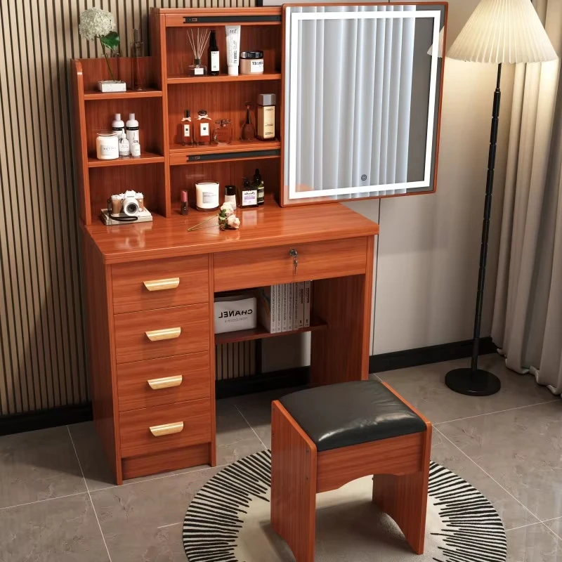 Hot Selling Low Price Modern Solid Wood Vanity Makeup Room Drawer Dresser with Lighted Mirror