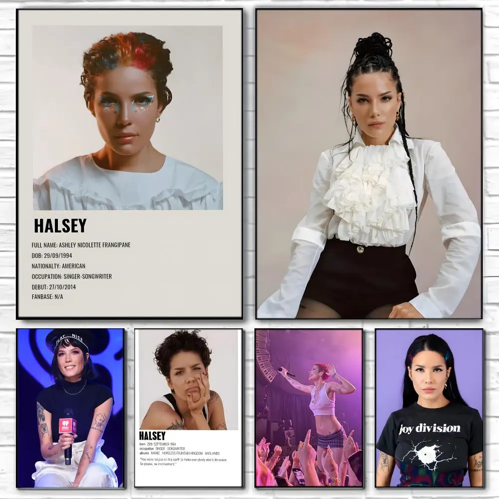 American Pop Singer H-Halsey Poster  Self-adhesive Art Waterproof Paper Sticker Coffee House Bar Room Wall Decor