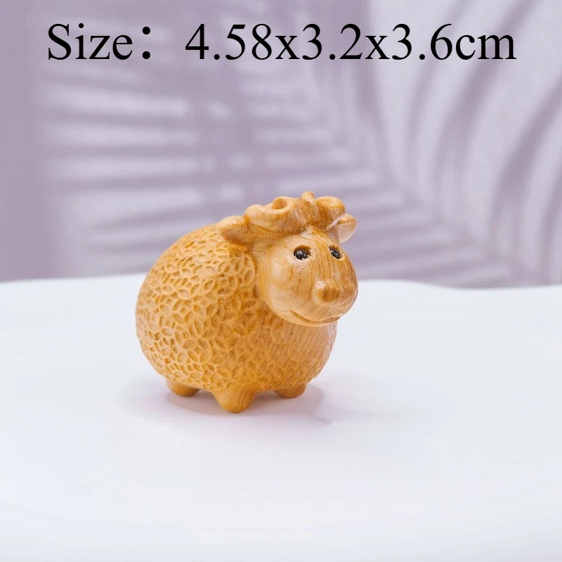 1 PC Cliff Thuja Carved Little Sheep Hand Piece Portable Craft Study Desk Home Decoration Wooden Craft Unique Birthday Present