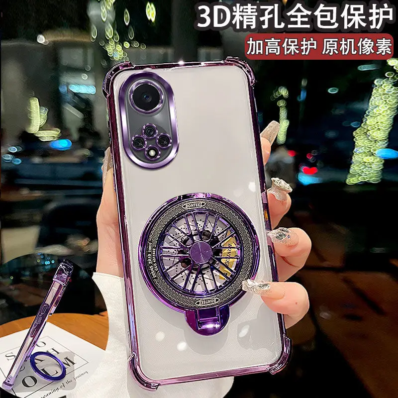 Glitter Shockproof Plating Gyro Bracket phone holder Case on For Honor 50 Huawei Nova 9 back Stand Cover Android Phone Case - náhled 6