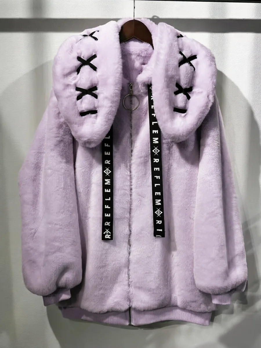Nerazzurri Winter Sweet Cute Kawaii Soft Thick Warm White Faux Fur
