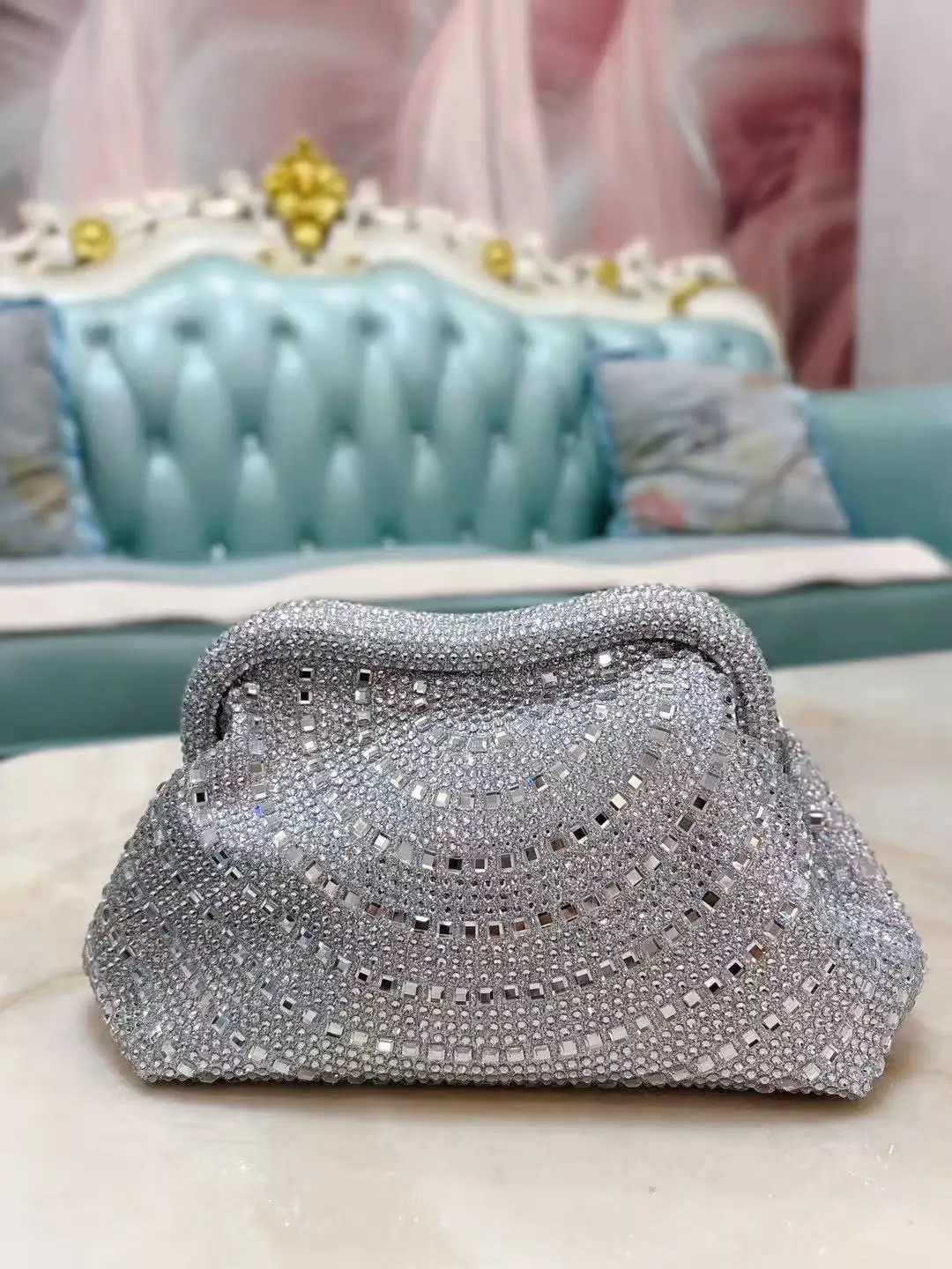 Bling Shiny Clutch Purse Women Handbag Wedding Party Banquet Bag Glitter Cloud Bag Exquisite Evening Bag Shoulder Crossbody Bag