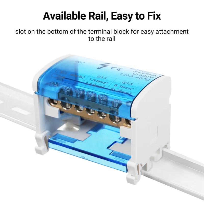 Terminal Block Junction Box 2-Level Single Phase Junction Case 207 Terminal Distribution Box Din Rail Terminal Case With