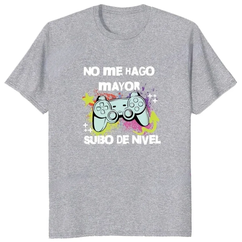 Funny I Don't Get Older I Up Printed T Shirt Retro Spanish Game No me hago mayor subo de nivel Retro Fashion  Man's Tee Tops