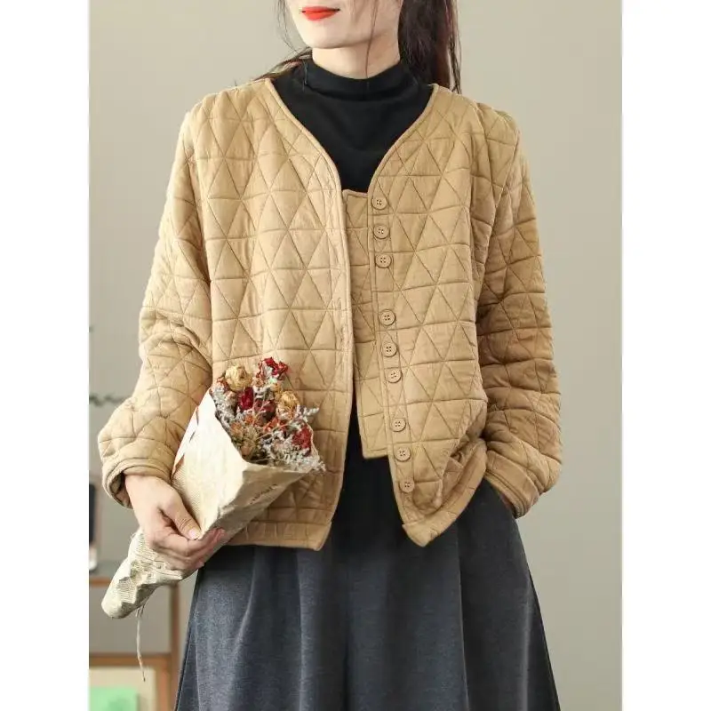 

2025 New Women's Winter Parka Casual Design Sense Korean Version Down Cotton Jacket Elegant Loose Temperament Female Jacket