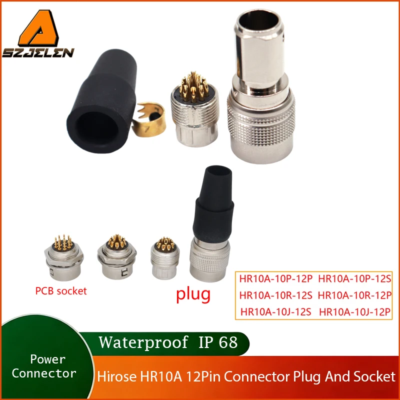 Neu Eintreffender Hirose HR10A 12-Pin Stecker und Buchse, HR10A-10P-12S / HR10A-10P-12S/HR10A-10J-12S Industriekamera-Stecker