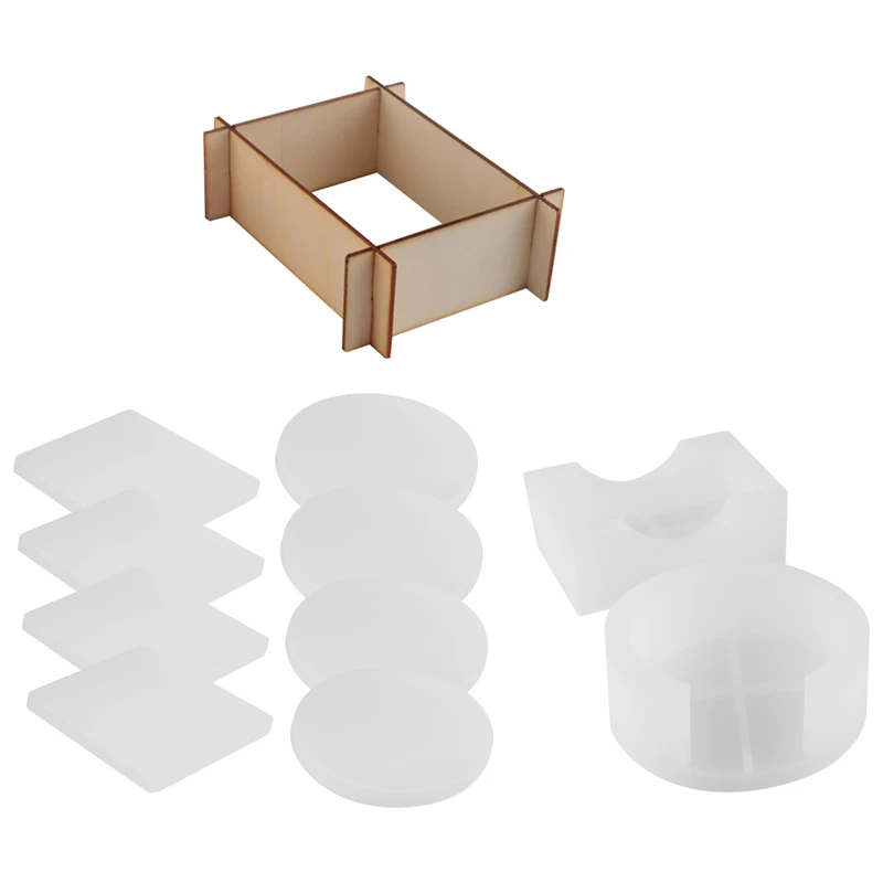 

GO-силиконовые формы для подставок для литья смолы, набор форм для подставок из эпоксидной смолы, включая 8 подставок и 2 формы для подставок