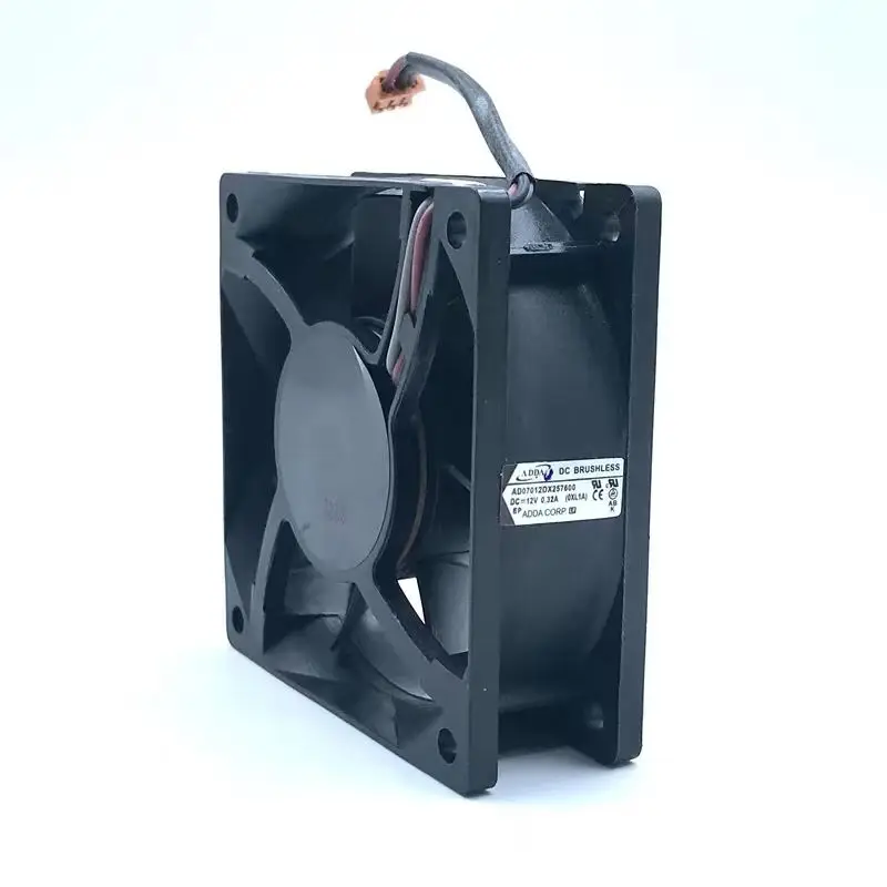 7cm Projector Fan for AD07012DX 257600 12V 0.32A 70mm Cooling Fan for Projectors and Instruments, Voltage Range 8-18V