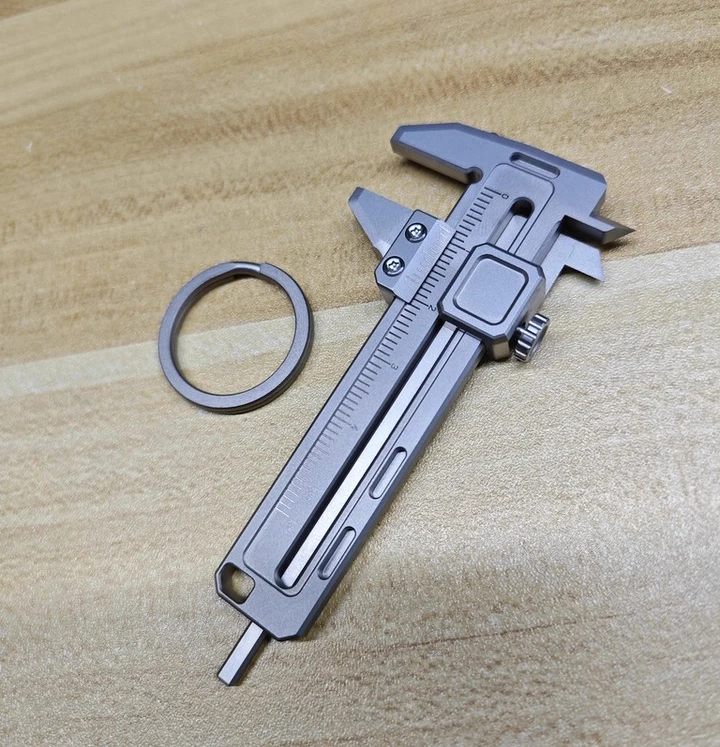 Titanium Alloy Mini Caliper New EDC Multi-Functional Combination Tool Adjustable Spanner, Window Breaker
