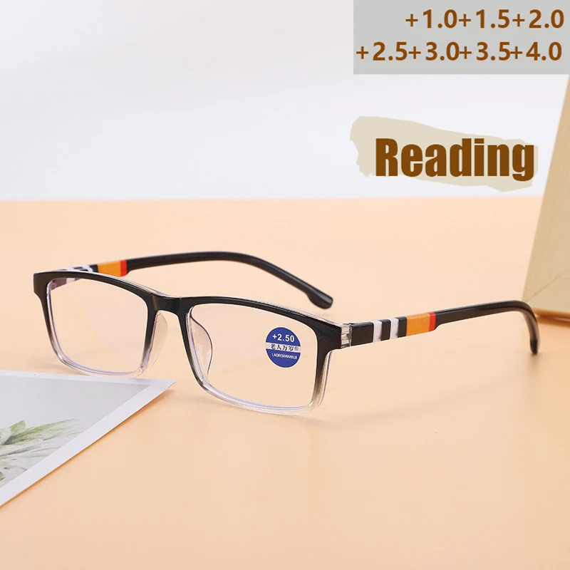 نظارات قراءة جديدة مطبوعة مضادة للضوء الأزرق، نظارات قراءة عصرية للساق الربيعية لكبار السن 653 #1