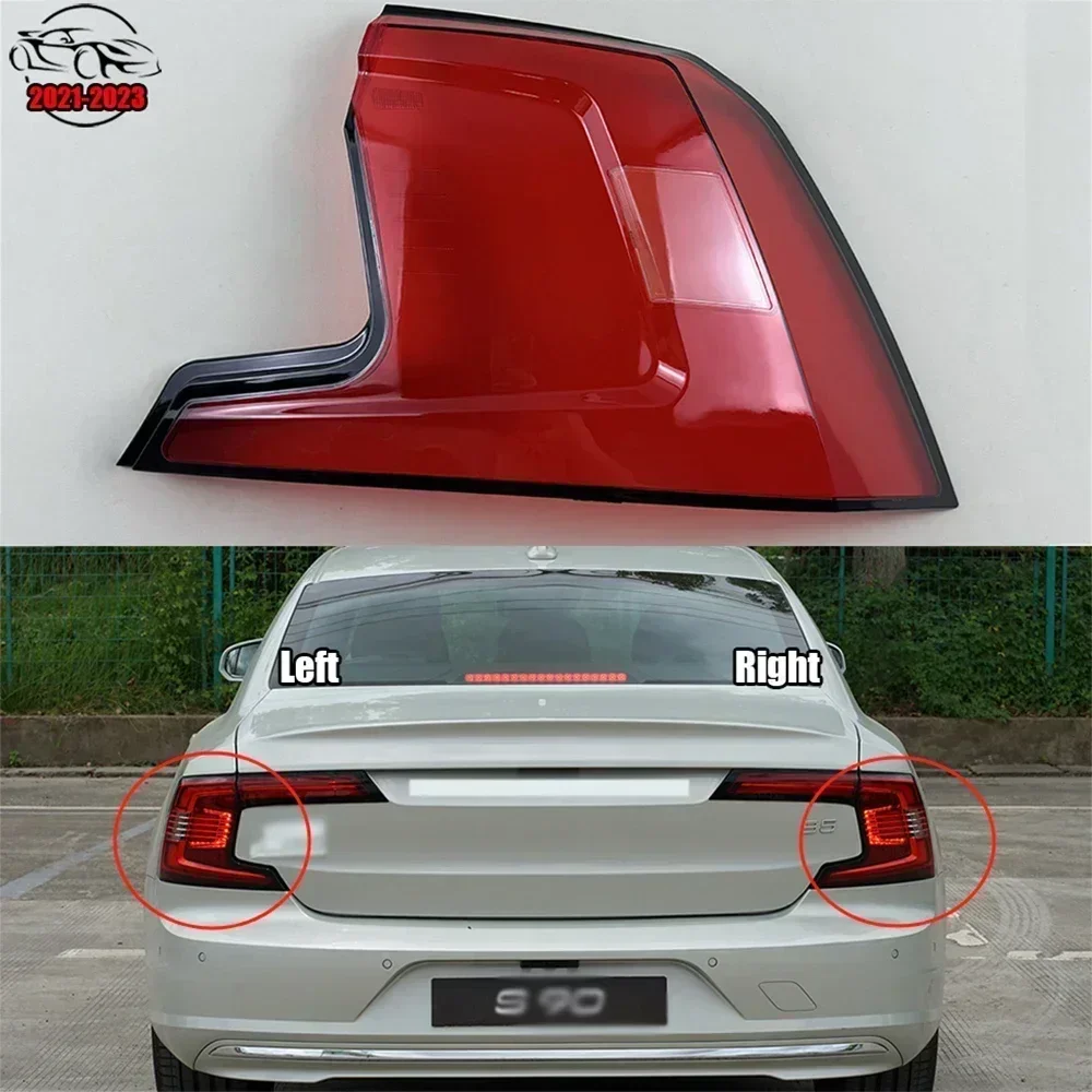 

For Volvo S90 2021- 2023 Rear Outer Tail Lamp Cover Brake Lights Shell Replace The Original Lampshade