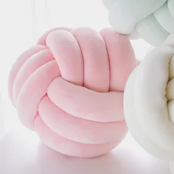 Pink Knot Pillow Photography Props Handmade Woven Ball Throw Pillow Decorative for Sofa Home Decor Valentine's Days Gift Pillow