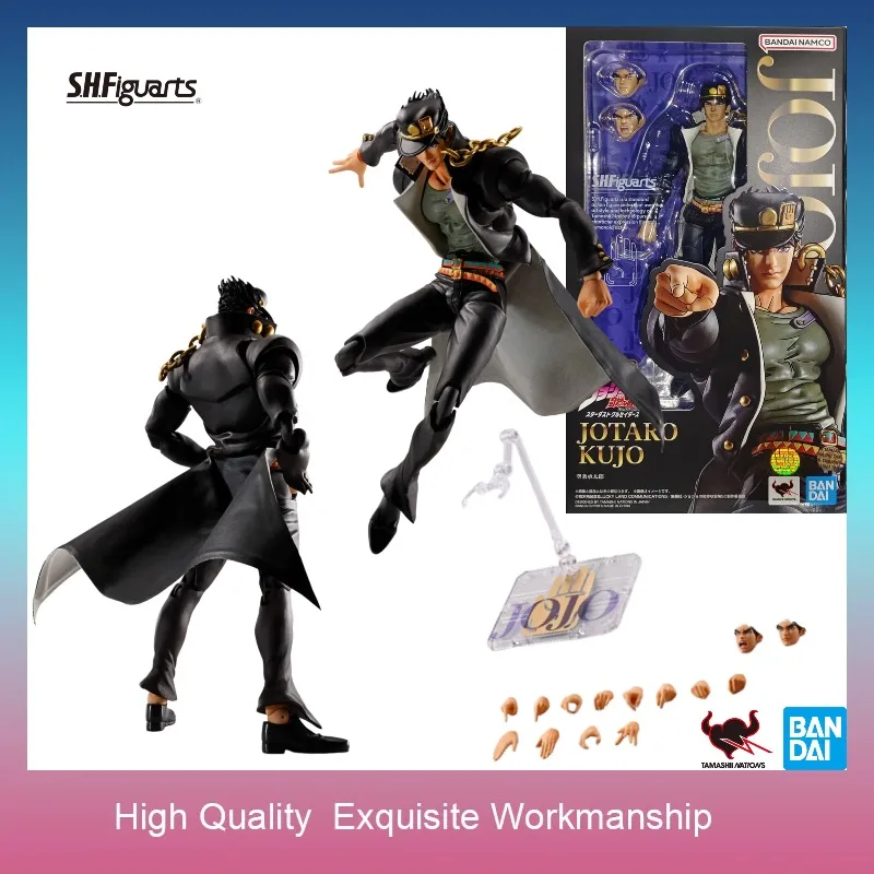 In Stock 100% Official Bandai S.H.Figuarts Jotaro Kujo JoJo's Bizarre Adventure Stardust Crusaders Collectible Action Figure