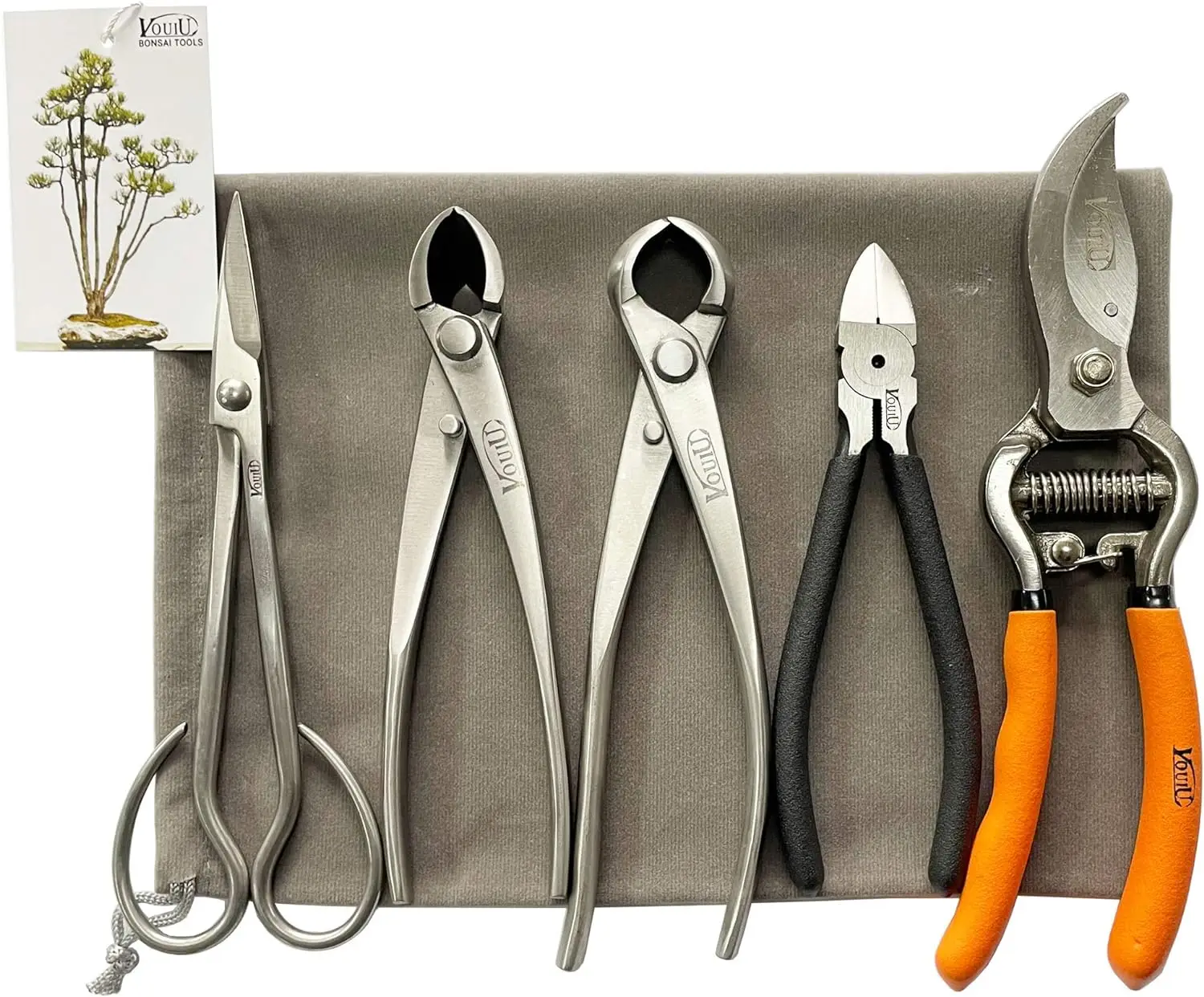 5-Piece Bonsai Tool Set,Bonsai Scissors,Concave Cutter,Knob Cutter,Wire