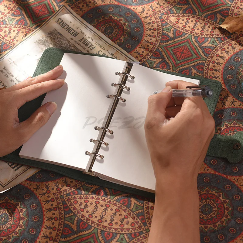 Crazy Horse Leather Handbook A6 Carry Business Notebook with Pen Insertion Storage Leather Handbook