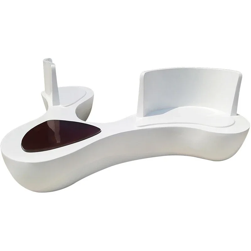 

Creative FRP triangular seat stool imitation wood grain seat surface rest seat square waiting bench Meichen adult sofa