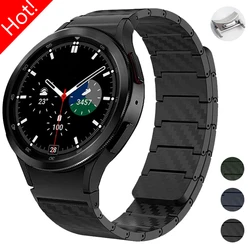 Magnetic Carbon Fiber Strap For Samsung Watch 6 5 4 5Pro 45mm 40 44mm No Gaps Bracelet Galaxy Watch 4/6Classic 43mm 47mm 42 46mm