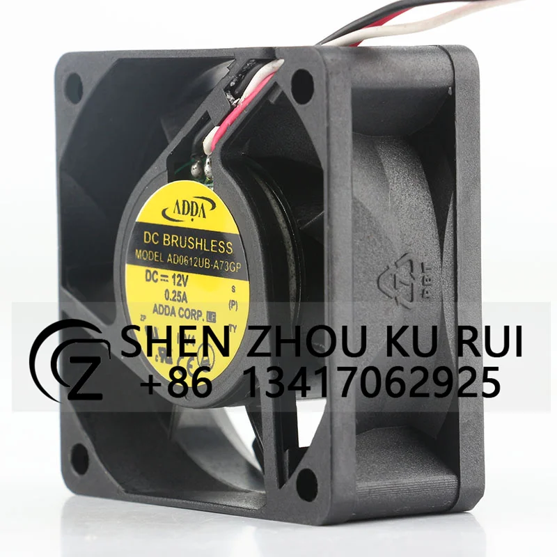 

AD0612UB-A73GP Chassis Fan Original ADDA 6025 DC12V 0.25A 6CM 3-wire Power cooling fan 60*60*25MM