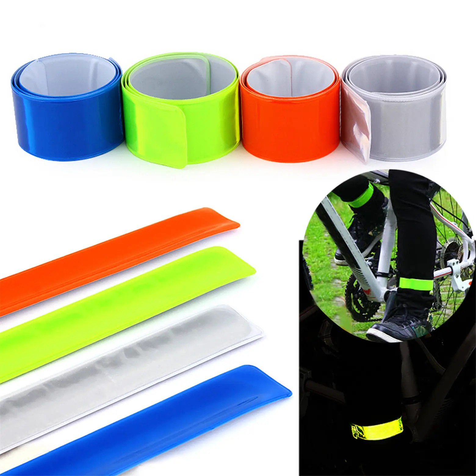 running fishing Cycling reflective strips warning Bike Safety Bicycle Bind Pants Band Leg Strap bike accessories reflective tape