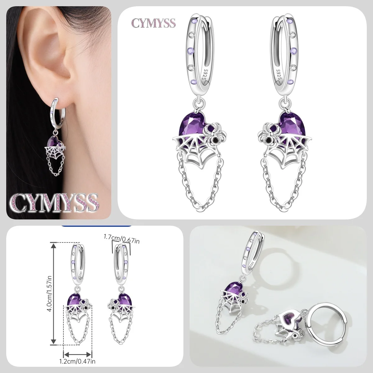 925 Sterling Silver Inlaid Zircon Butterfly Earrings Insect Element Original Design Women's Fashion Party Jewelry Gift Ear Loops Sdfdb9d9594684e788bb1fa8464fd60b1m