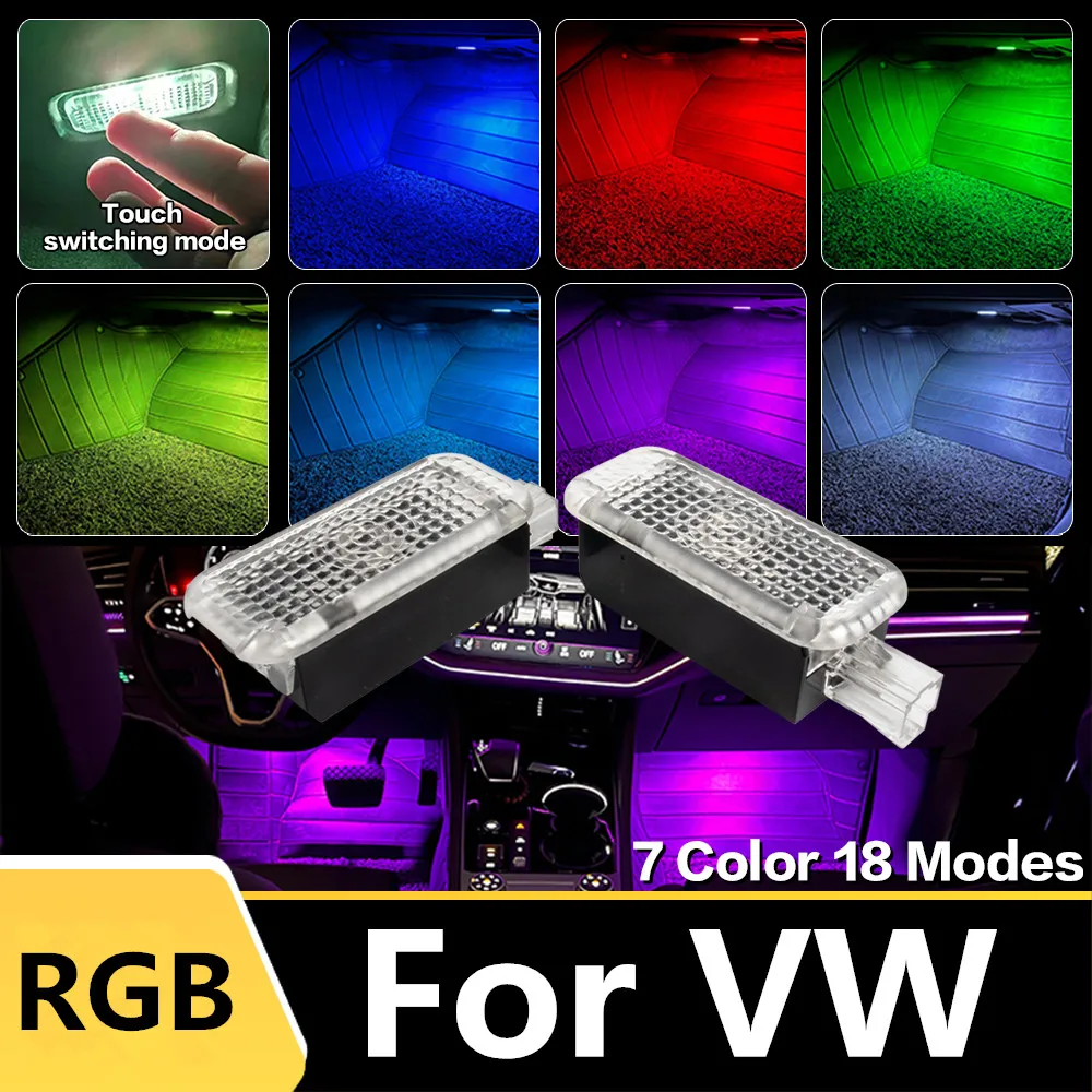 Lâmpadas led para atmosfera interior de carro, acessórios para lâmpada de apoio para os pés, para vw up transporter t5 t6 tiguan mk1 mk2 passat b5 b6 b7 b8