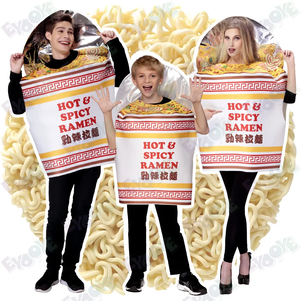 Disfraz de Ramen picante y picante Unisex, traje de fideos chinos para adultos, vestido elegante de baile de máscaras, disfraz de Halloween