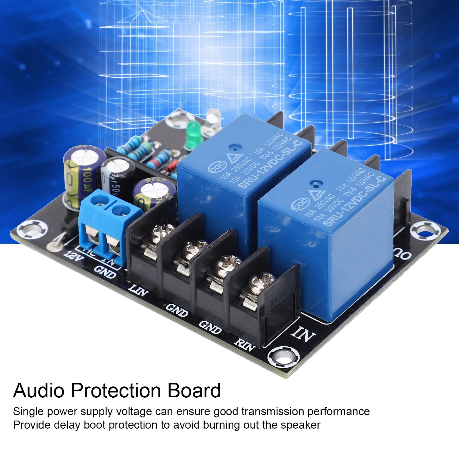 Speaker  Board Dual‑Channel Voltage Regulator Delay Module AC 12‑15V UPC1237 Speaker  Module