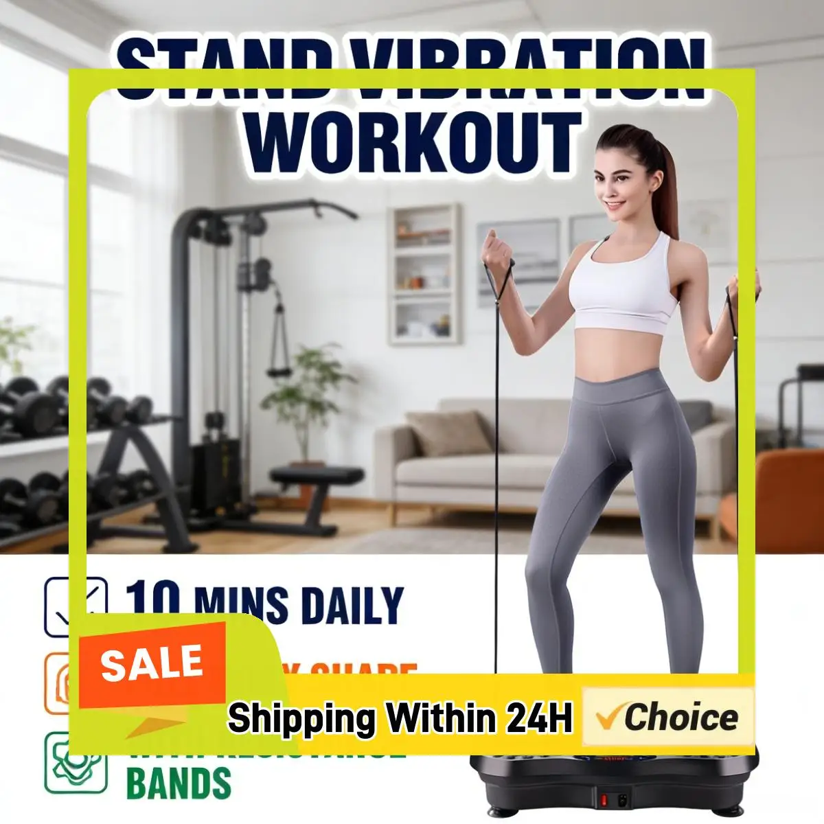 Vibration Plate Exercise Machine Bluetooth-Compatible Rhythm Full Body Shaker Weight Loss Fat Shaking Machines Adjustable Speed