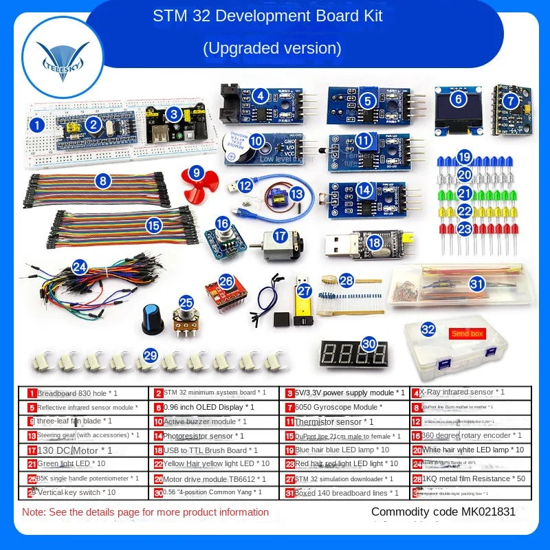 Kit scheda di sviluppo STM32 scheda di sistema minima di livello di ingresso, versione aggiornata, Kit versione semplificata porta di tipo c