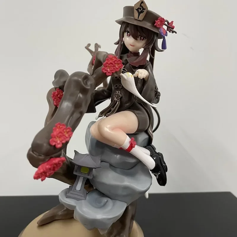 جديد حار لعبة Genshin تأثير 22 سنتيمتر HuTao الشكل السابع السابع وانغ شنغ قاعة ماستر سطح المكتب التماثيل البلاستيكية نموذج دمى اللعب هدية