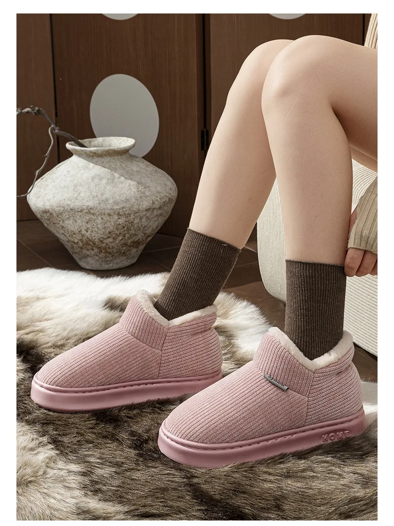 Herren-Plattformschuhe in Übergröße, EVA-Anti-Rutsch-Dicksohle, Winter-Warm-Plüsch-Hausschuhe für den Heimgebrauch, Indoor-Komfort – Detail 7