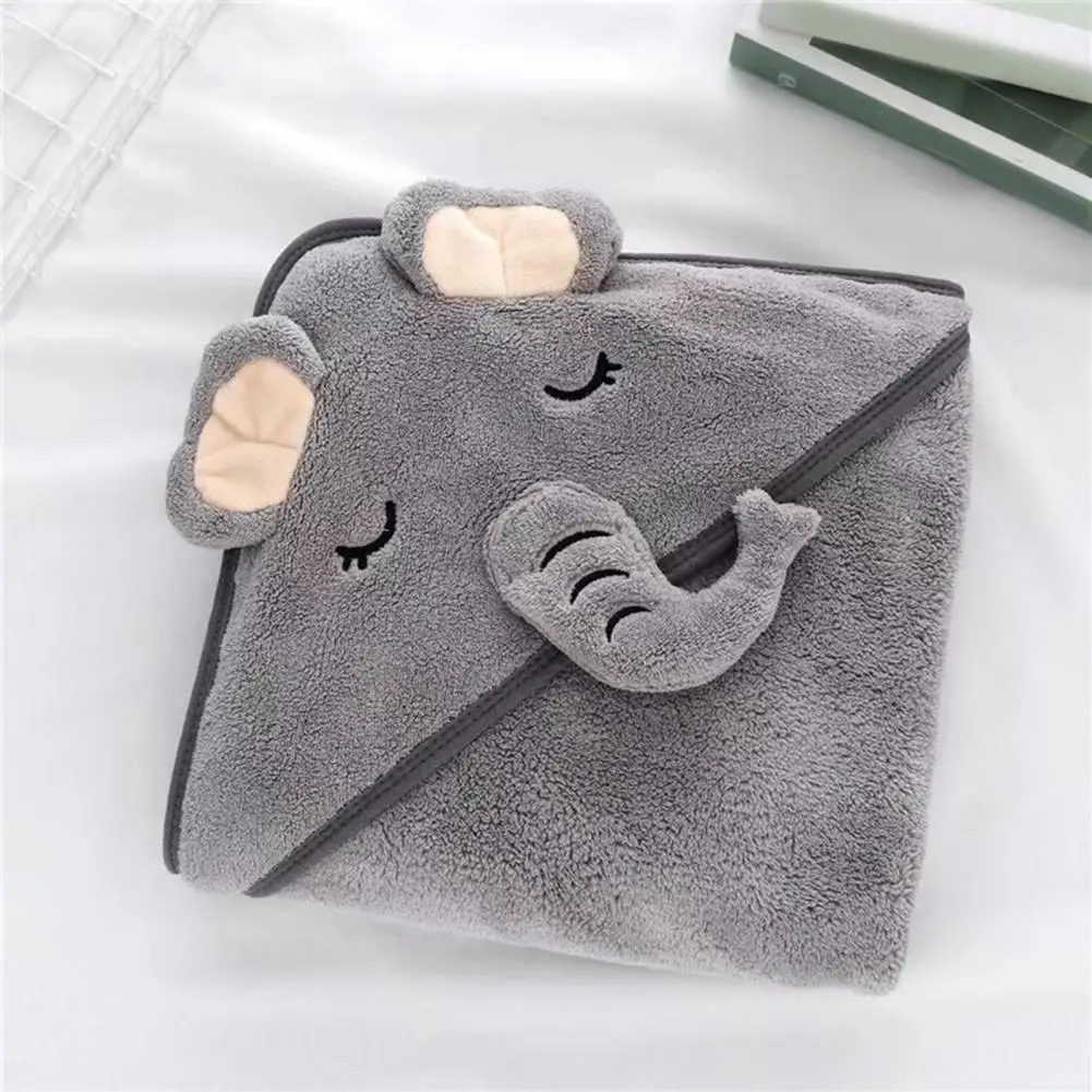 Soft Cozy Hooded Bath Towel Super Soft Kids Hooded Bath Towel Quick Drying Water Absorbing Cartoon Shower Bathrobe for Kids