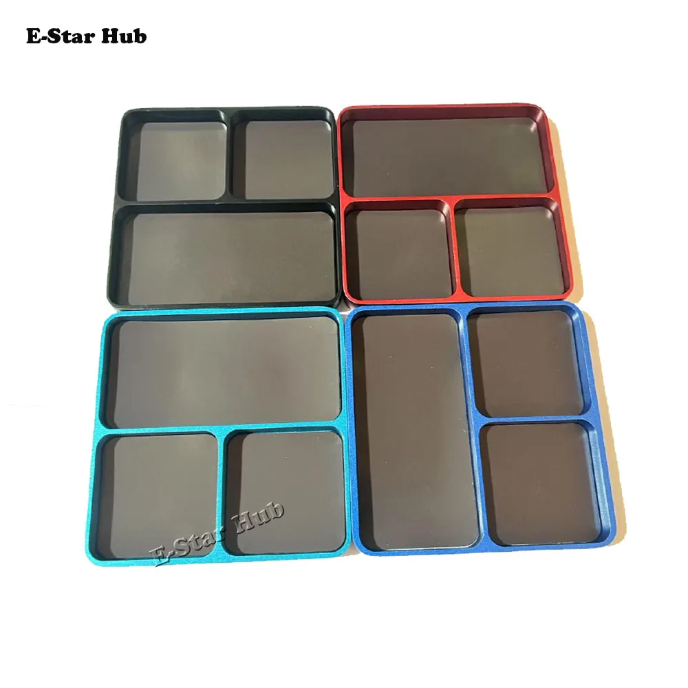 1PCS Aluminium Legierung Schraube Tablett Magnetische Werkzeug Lagerung Platte Platz Wartung Box für RC Modell Crawler Auto Lkw OP zubehör