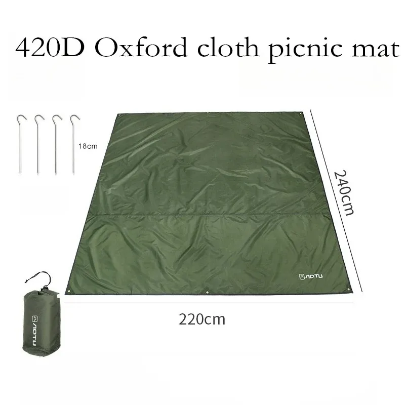 Esterilla plegable para acampar al aire libre, alfombra impermeable de 2,2x2,4 m para picnic, parasol de playa, alfombra de suelo de asfalto, accesorios de senderismo al aire libre