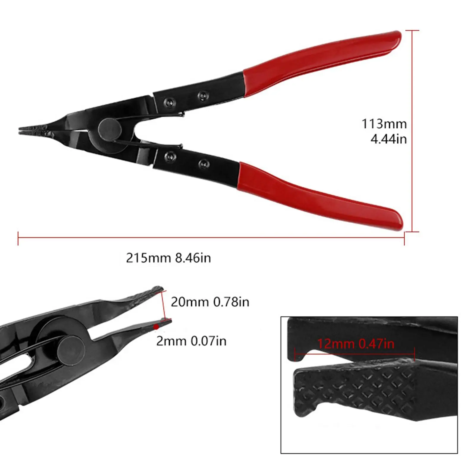 Portable Snap Ring Pliers Set Aluminum Alloy Labor Saving Pliers for Car Pedal Shaft and Brake Repair