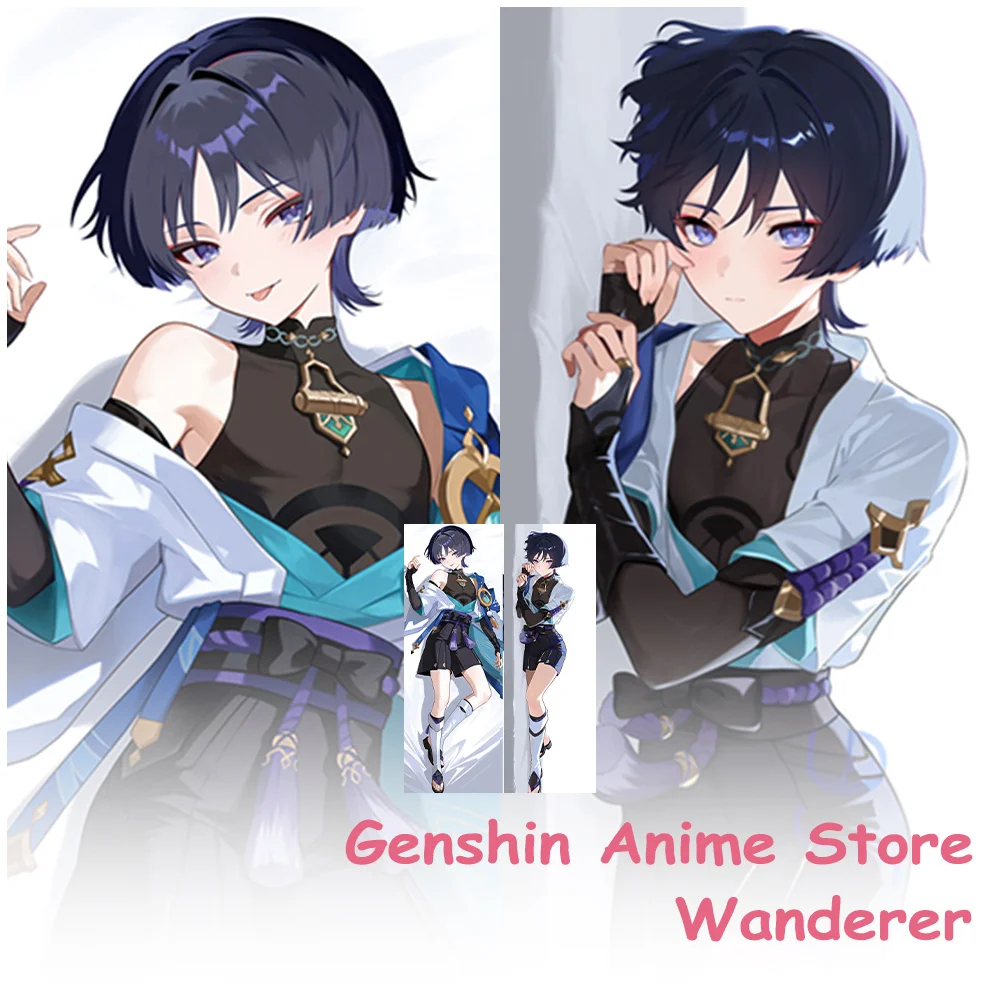 

Dakimakura Genshin Impact Wanderer персиковая кожа наволочка для тела реквизит для косплея аниме двусторонняя печатная подушка отаку наволочка