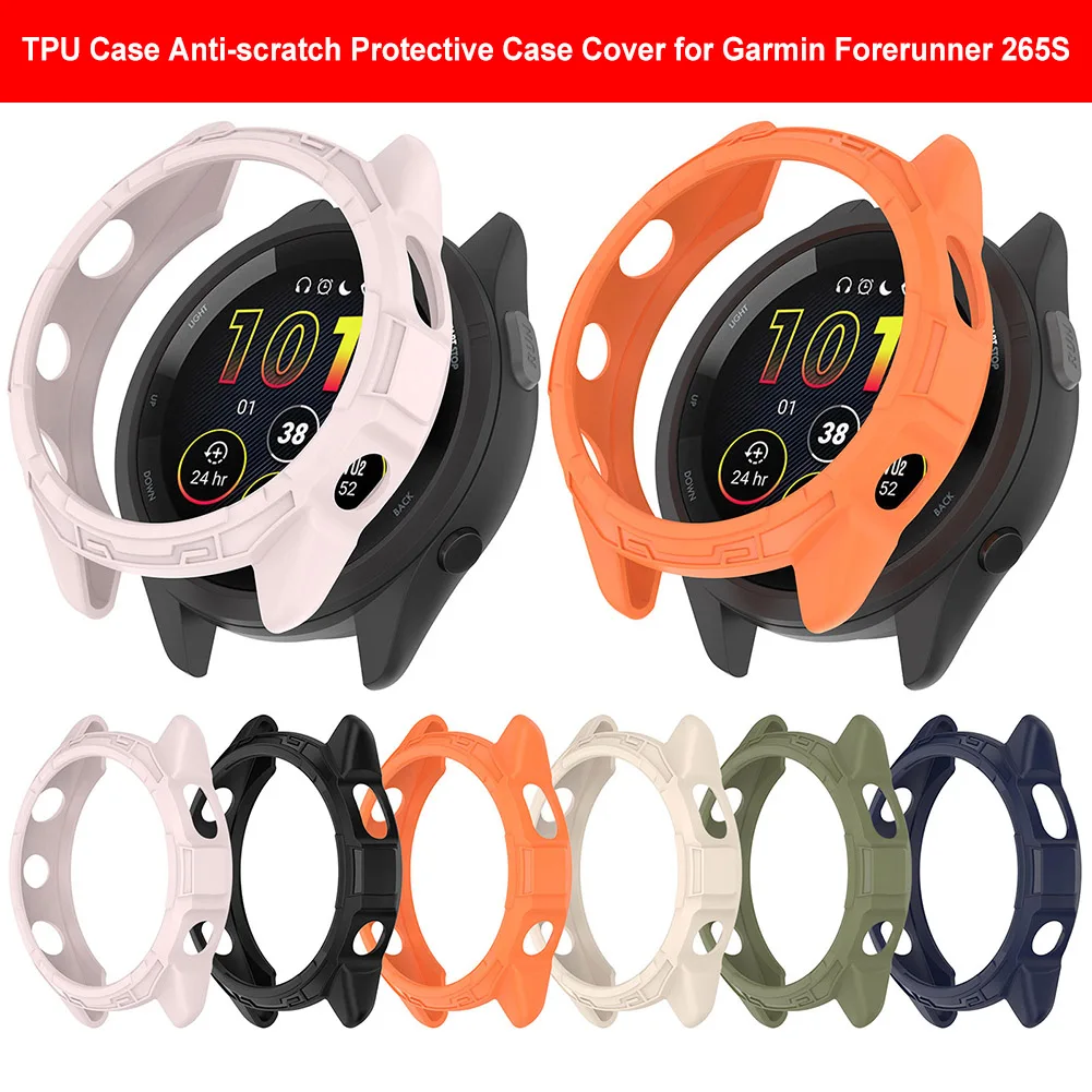 TPU Case Shockproof Protective Case Cover Anti-scratch Protector Case Shell for Garmin Forerunner 265/Garmin Forerunner 265S