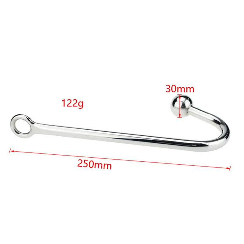 1Pc Stainless Steel Anal Hook With Ball Hole Butt Plug Dilator Prostate Massager SM Bondage Sex Toy for Man