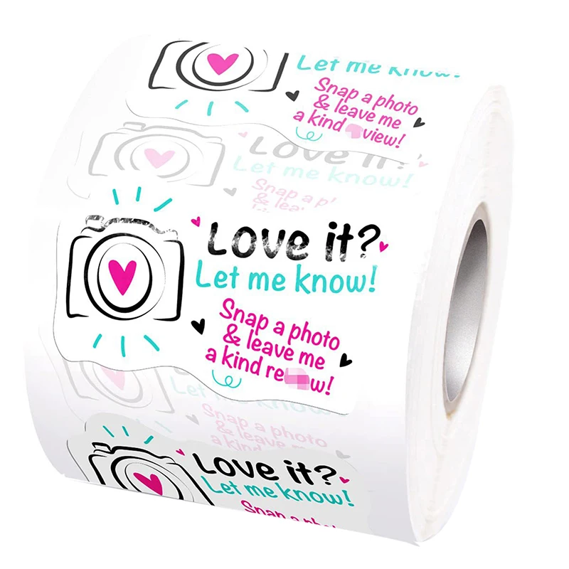 500pcs Love It Let Me Know With Cute Camera Design Stickers 1.6inch Thank You Stickers Bakeries Handmade Small Business Stickers