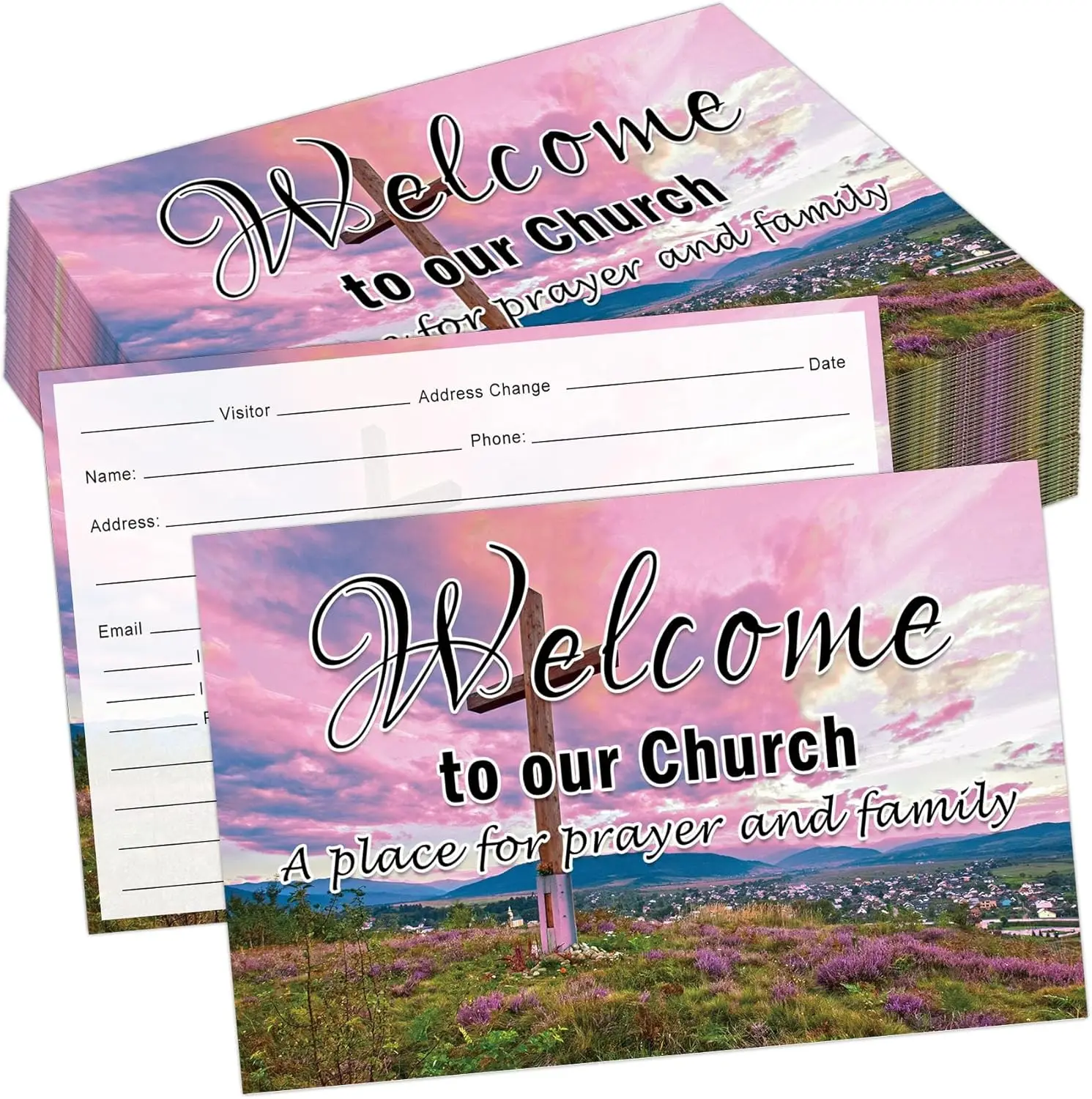 Church Visitor Cards Church Welcome Postcard 4 x 6 Inch Prayer Request Cards Visitors and Prayer Request Note Cards